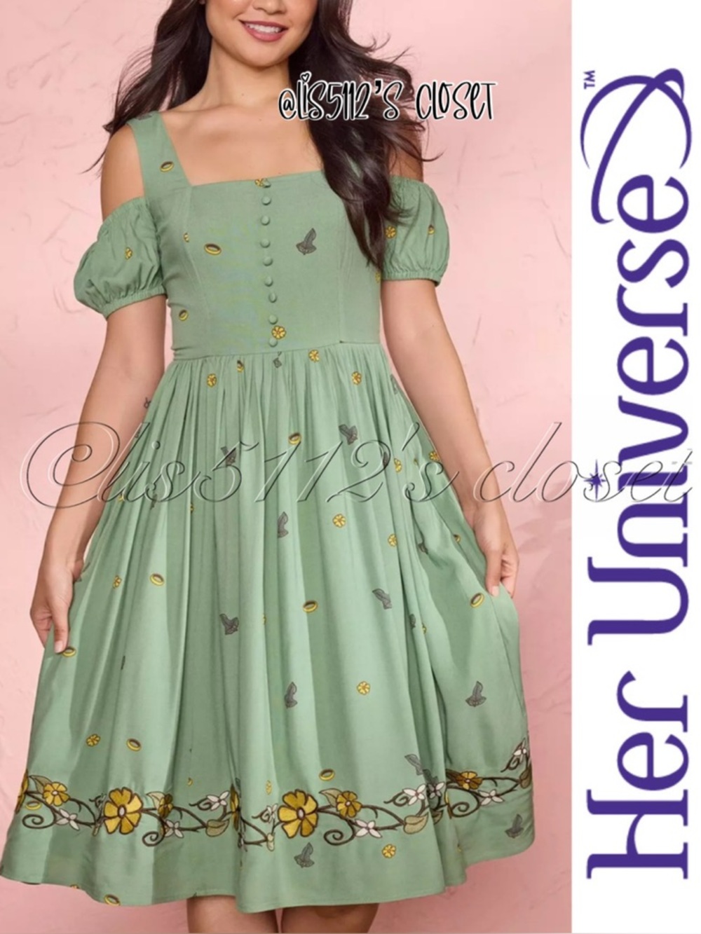Her Universe The Lord Of The Rings Icons Hobbit Cold Shoulder Dress 2X 18 20